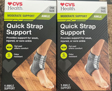 2 New in box CVS Health Quick Strap Ankle Brace Support One Size