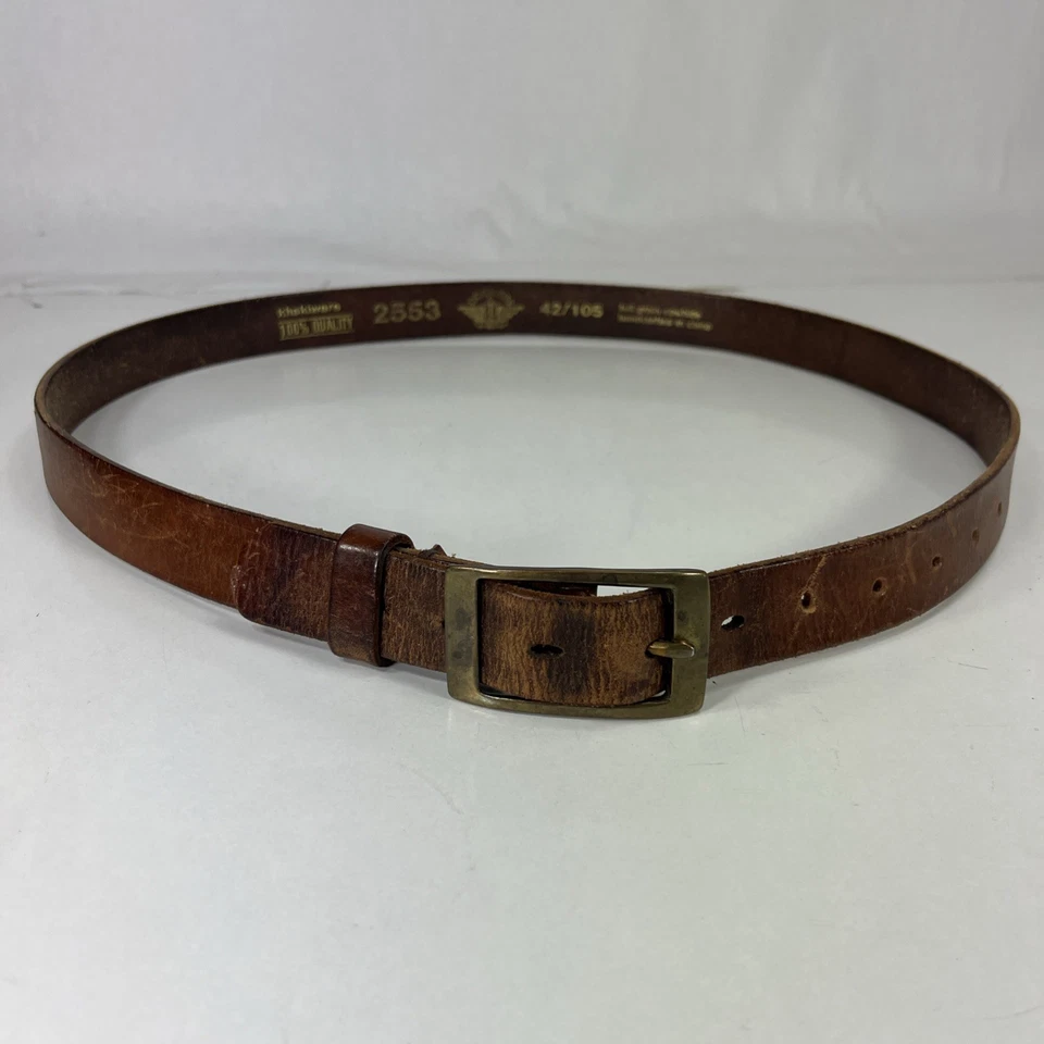 Cinturón de cuero de vaca Dockers Khakiware muy usado marrón de grano completo - para hombre talla 38 Foto 2 de 4