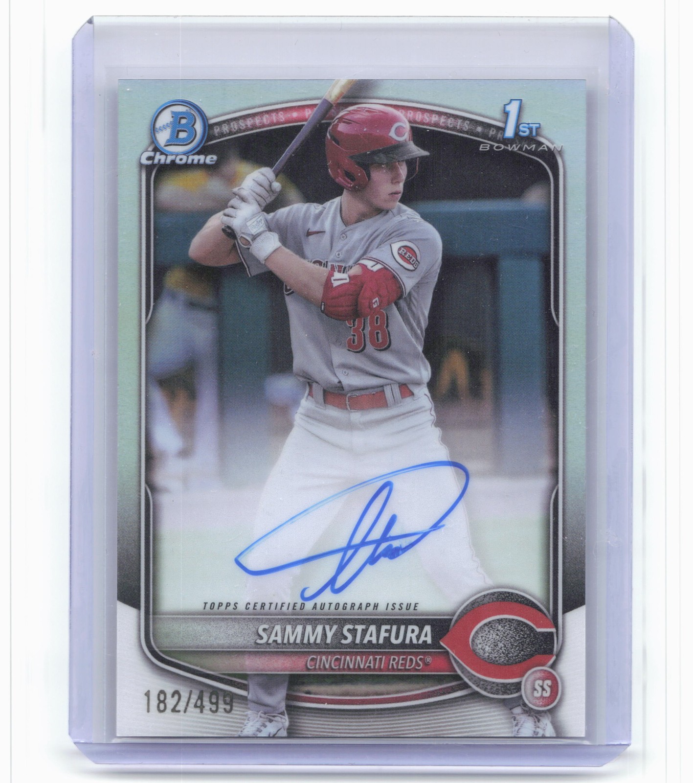 2025 Bowman #CPA-SS Sammy Stafura Chrome Prospect Autographs Refractor #/499