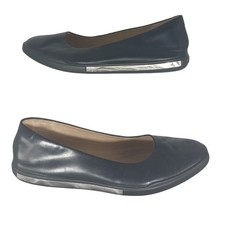 ECCO SIMPIL Black Leather Slip On Ballet Flats Women's Size 37 EU 6 US