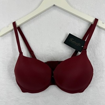 Fredericks of Hollywood Krystal Bra Syrah Red Padded Plunge 32D Style X2202919