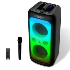 Gemini 200W Portable Bluetooth Party Speaker with Dual 6.5" Woofers, LED Ligh...