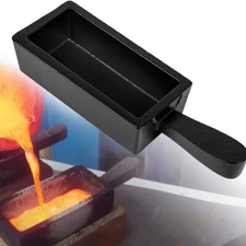 Ingot Mold With Handle 100 Oz Cast Iron Loaf Bar Melt Gold Copper Silver Scrap