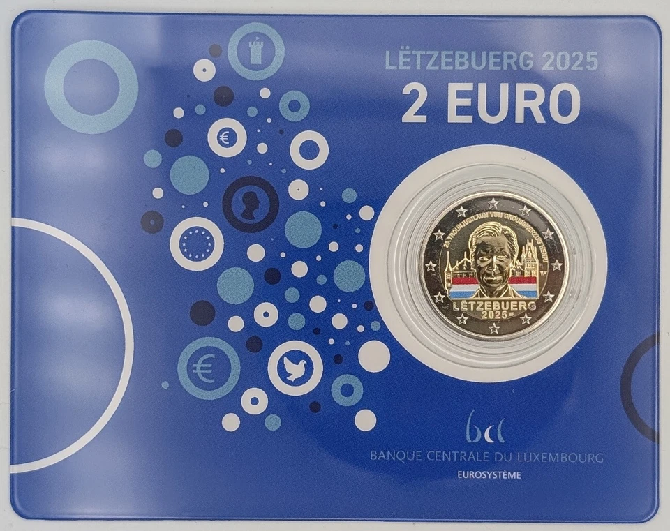 Luxemburg 2 Euro 2025 st Schuman + Thronbesteigung Blister Varianten CC Set Wahl - Bild 4 von 4