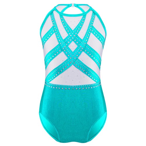 Kids Girls Jumpsuit Rhinestones Bodysuit Performance Leotard Dance Dancewear - Picture 51 of 66