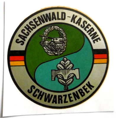 Werbe-Aufkleber Sachsenwald Kaserne Schwarzenbek 6. Panzergrenadierdivision 70er