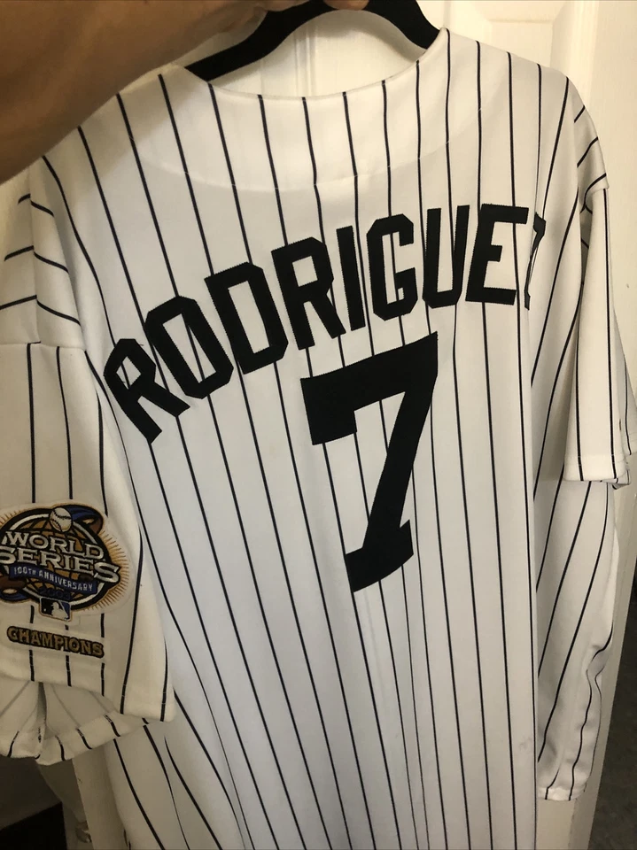 Camiseta de la Serie Mundial de los Marlins de Florida 2003 Iván Rodríguez Foto 3 de 4