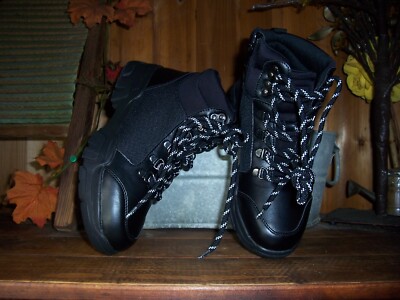 SODA LADIES WOMENS BLACK LACE UP ANKLE BOOTS SHOES SIZE 7 CASUAL STYLISH ZIPPER