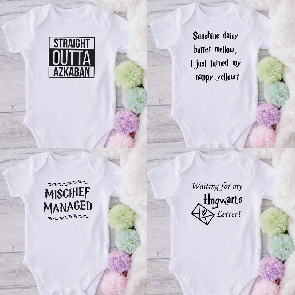 STINKY BABY Harry Potter Babygrow Neuheit Babyweste Geschenk lustiges Geschenk Neugeborene Dusche