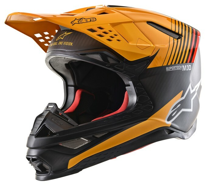 ALPINESTARS SUPERTECH S-M10 SM10 HELMET DYNO BLACK CARBON ORANGE
