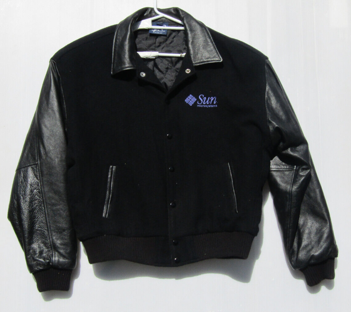 Vintage Sun Microsystems Java Jacket Size M Wool with Leather