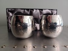 Two Silver plated Hand Made Tumblers