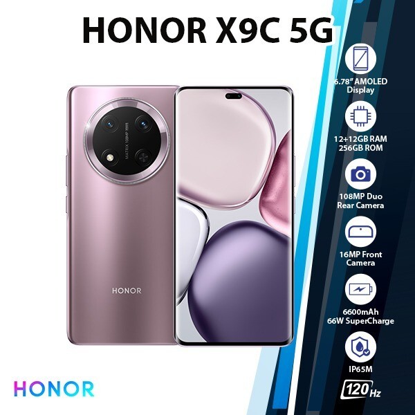 HONOR X9c 5G Android Cell Phone (Purple/12GB+256GB/Dual SIM