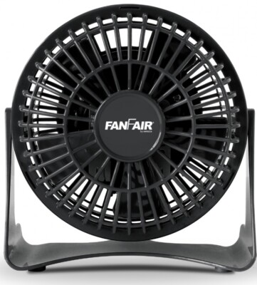 FANFAIR 4  Personal Desk Fan 5 wing Durable propeller, adjust vertically -Black