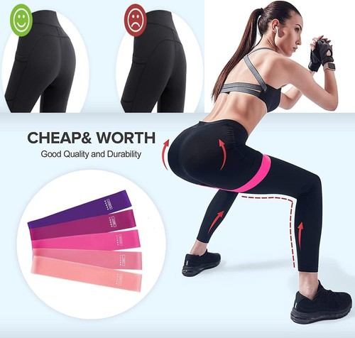 Neu 5er Set Widerstandsbänder Training Schleife Übung CrossFit Fitness Yoga Pilate - Bild 7 von 8