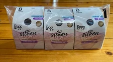 3 Pairs L'eggs Size B Silken Mist Control Top Coffee Ultra Sheer Pantyhose