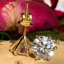 2Ct Round Cut Lab Created Diamond Women's Stud Earrings 14K Yellow Gold Plated