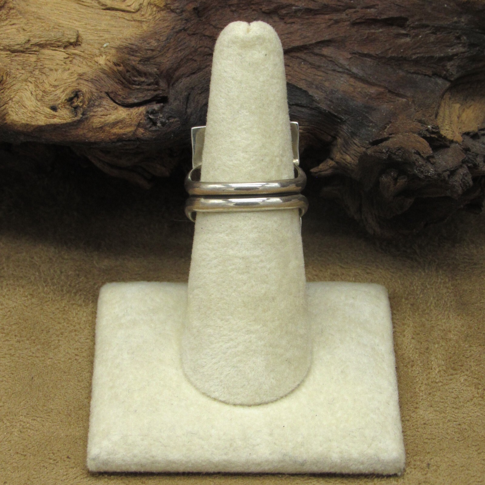 Sterling Silver Rectangular Amber Ring with Inclu… - image 4