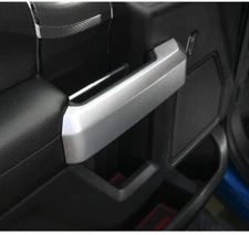 Molded Satin Silver Interior Door Handle Bezel Trim Covers For 17-22 F250 F350