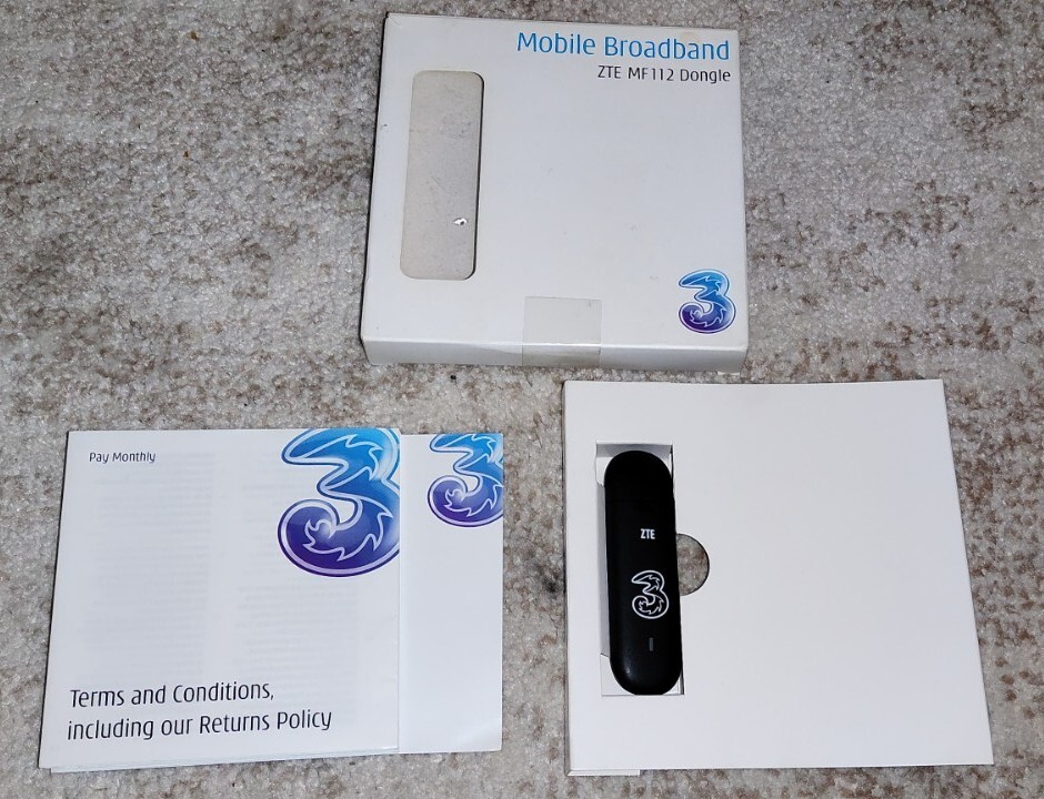 New Three Mobile ZTE MF112 Black Mobile Broadband Dongle eBay