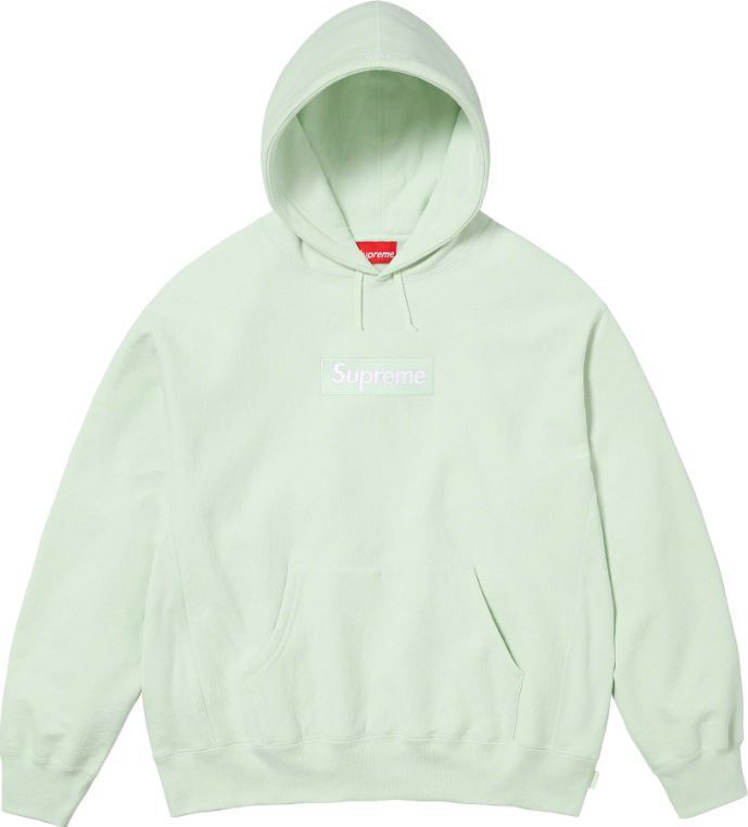 Supreme Box Logo Hooded Sweatshirt Red Light Green F/W 23 | eBay