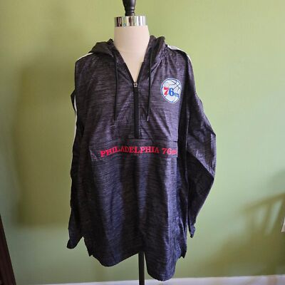 Philadelphia 76ers Pull Over Rain Jacker Size XL