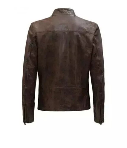 Harrison Ford Han Solo Leather Jacket Star Wars The Force Awakens Men Brown Coat - Picture 3 of 4