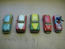 5 - Vintage Wind Up Toy Cars