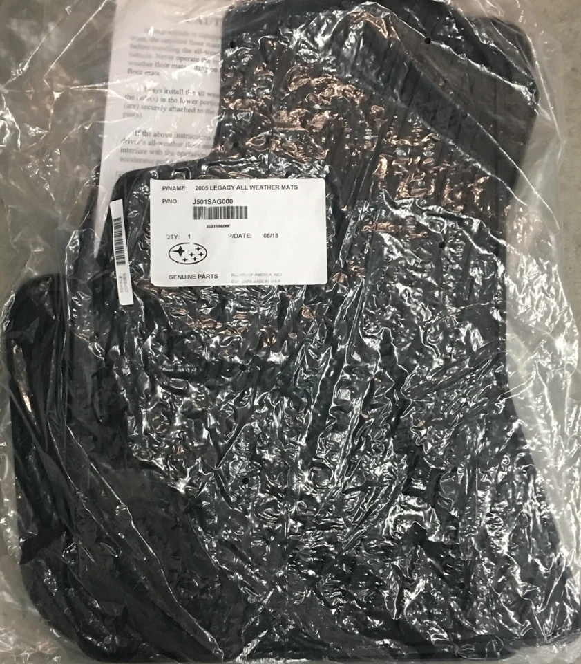 2005-2009 Subaru Outback & Legacy All Weather Floor Mats Black Rubber J501SAG000 - Image 2 of 3