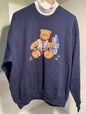 Vintage Bear Americana Gopher Sport Turtleneck Sweatshirt Adult L Made In USA