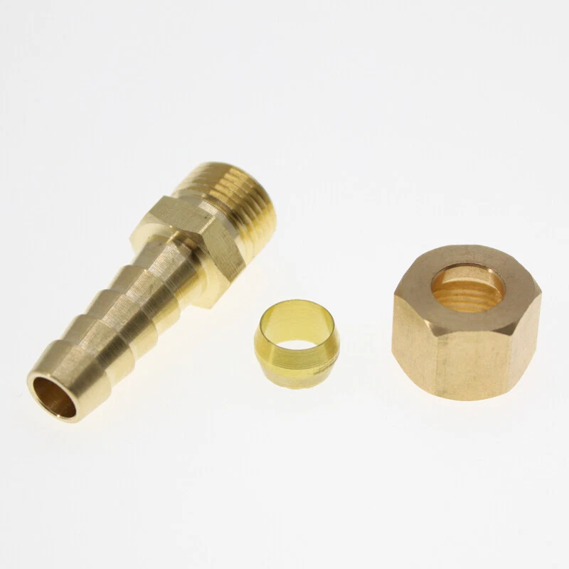 Copper Fitting Tube Brass coupling 5/16" OD to 3/8" Union Compression Fitting - Image 3 of 4