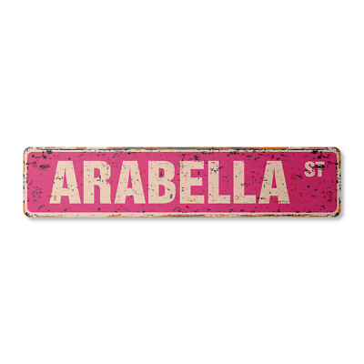 ARABELLA Vintage Street Sign Childrens Name Room Metal Sign