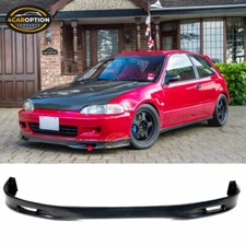 Fits 92-95 Honda Civic 2DR 3DR SPOON Style Unpainted PU Front Bumper Lip Spoiler