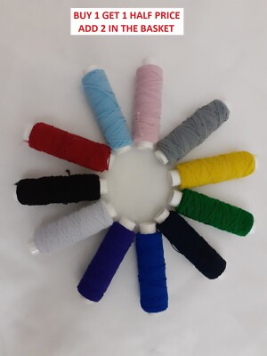 NEU RAFFUNG SCHERE ELASTISCHER FADEN 20 METER SPULE 2ER PACK ROLLEN NÄHEN BASTELN