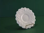 Vintage Antique Westmoreland Paneled grape tea cup saucer Milk glass 6 inches