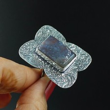 Natural Agate Gemstone 925 Sterling Silver Proposal Women's Ring
