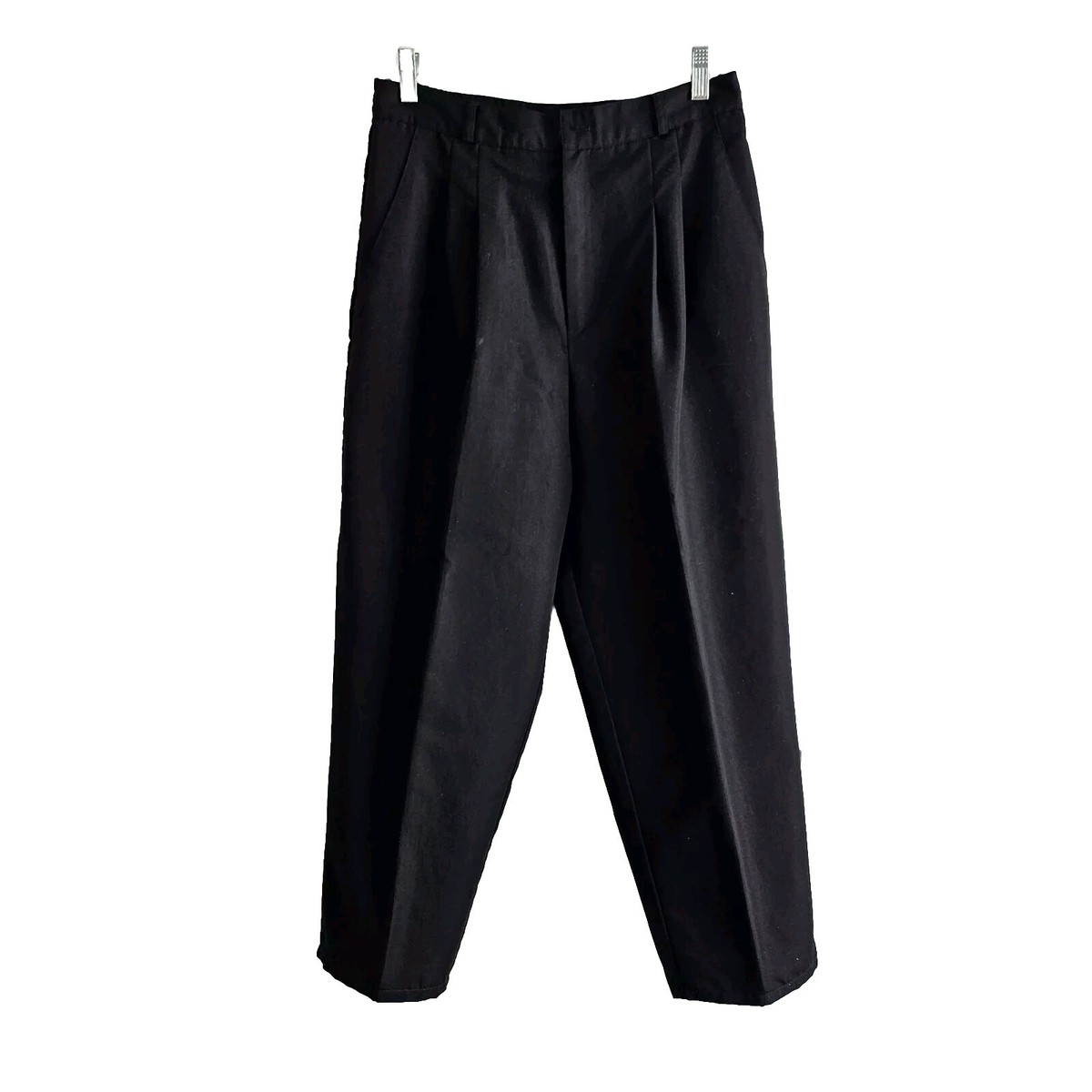 Vintage Petite Sz 10 Dress Pants Women Black Pleated Front Crop Pockets Trousers | eBay Vintage Petite Sz 10 Dress Pants Women Black Pleated Front Crop Pockets Trousers | eBay