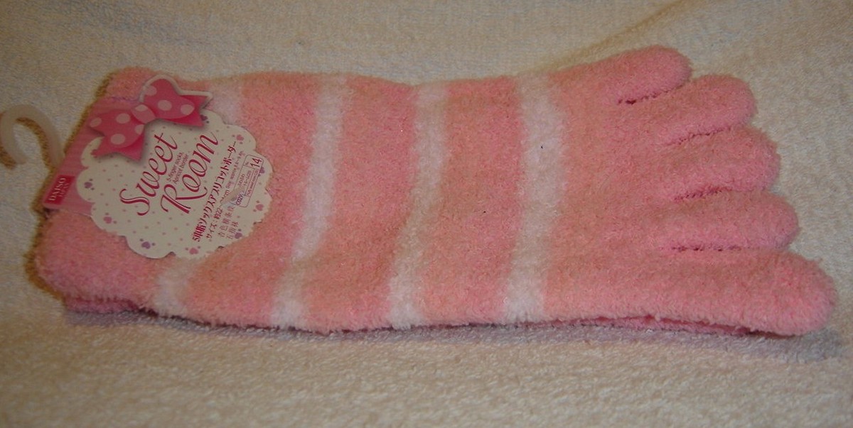 SWEET ROOM***5~Finger SOCKS***APRICOT BORDER~~8.6