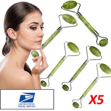 5Pcs Facial Massager Jade Roller Slimming Face Body Eye Head Neck Beauty Tool
