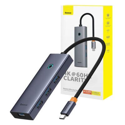 6in1 Hub Baseus UltraJoy USB-C do HDMI4K@60Hz+4xUSB 3.0+PD (space grey)