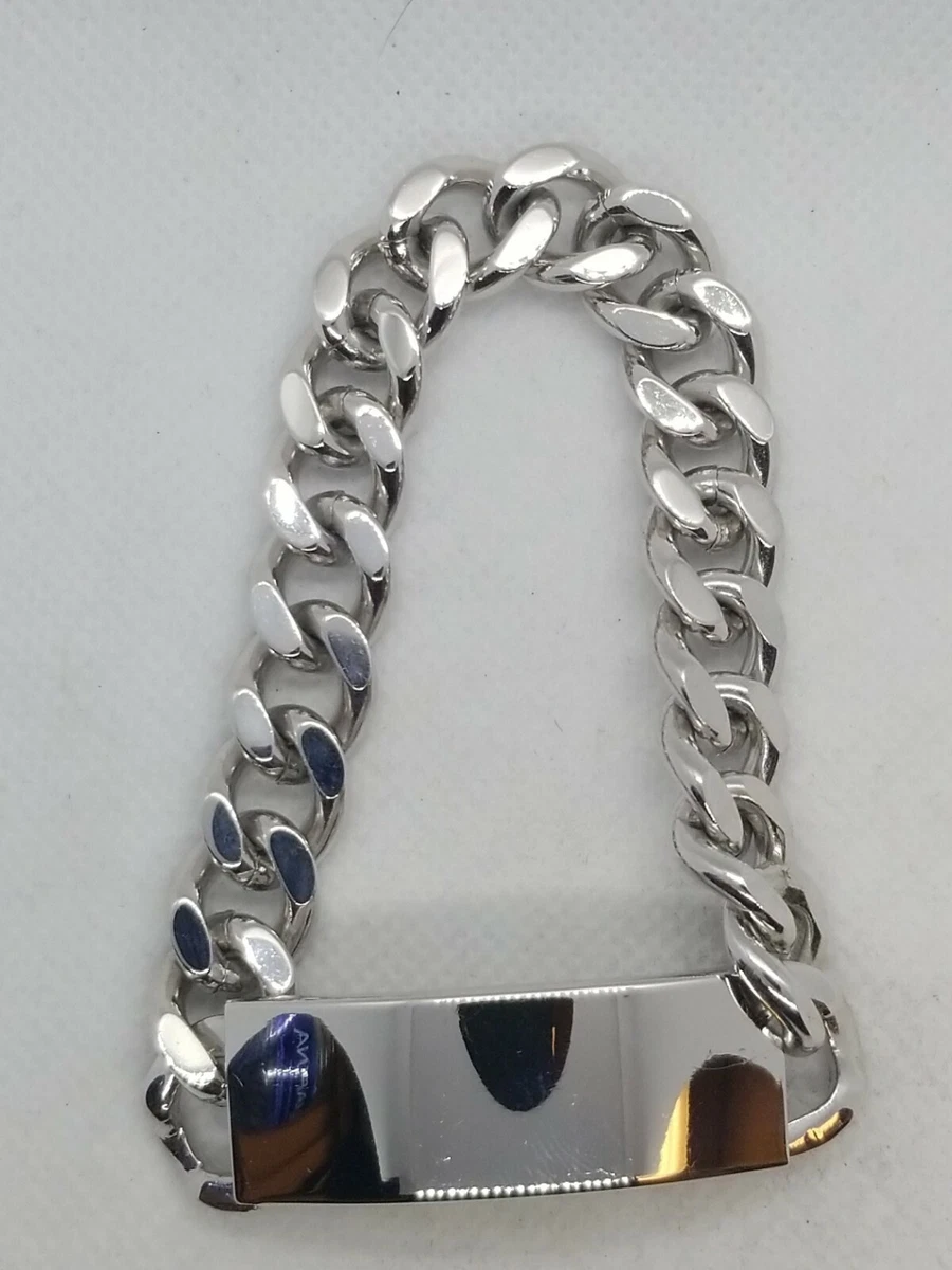 Vintage JB Champion Rhodium Electroplate Men's ID Bracelet REF#3248