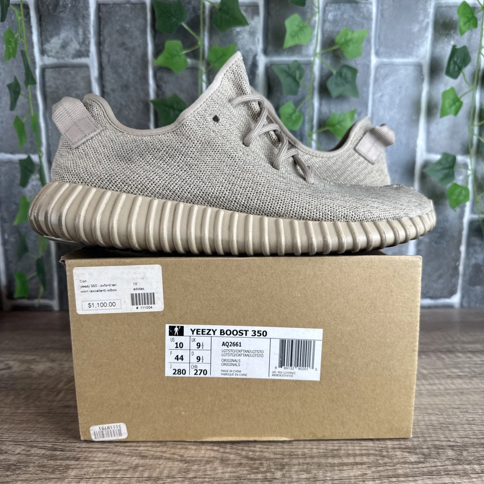 Taglia 10 Adidas Yeezy Boost 350 Oxford Tan 2015 AQ2661 autentiche *Raro