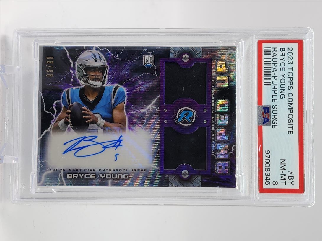 Bryce Young Topps Composite Resurgence Amped Up Patch Autographs #BY Purple Surge
