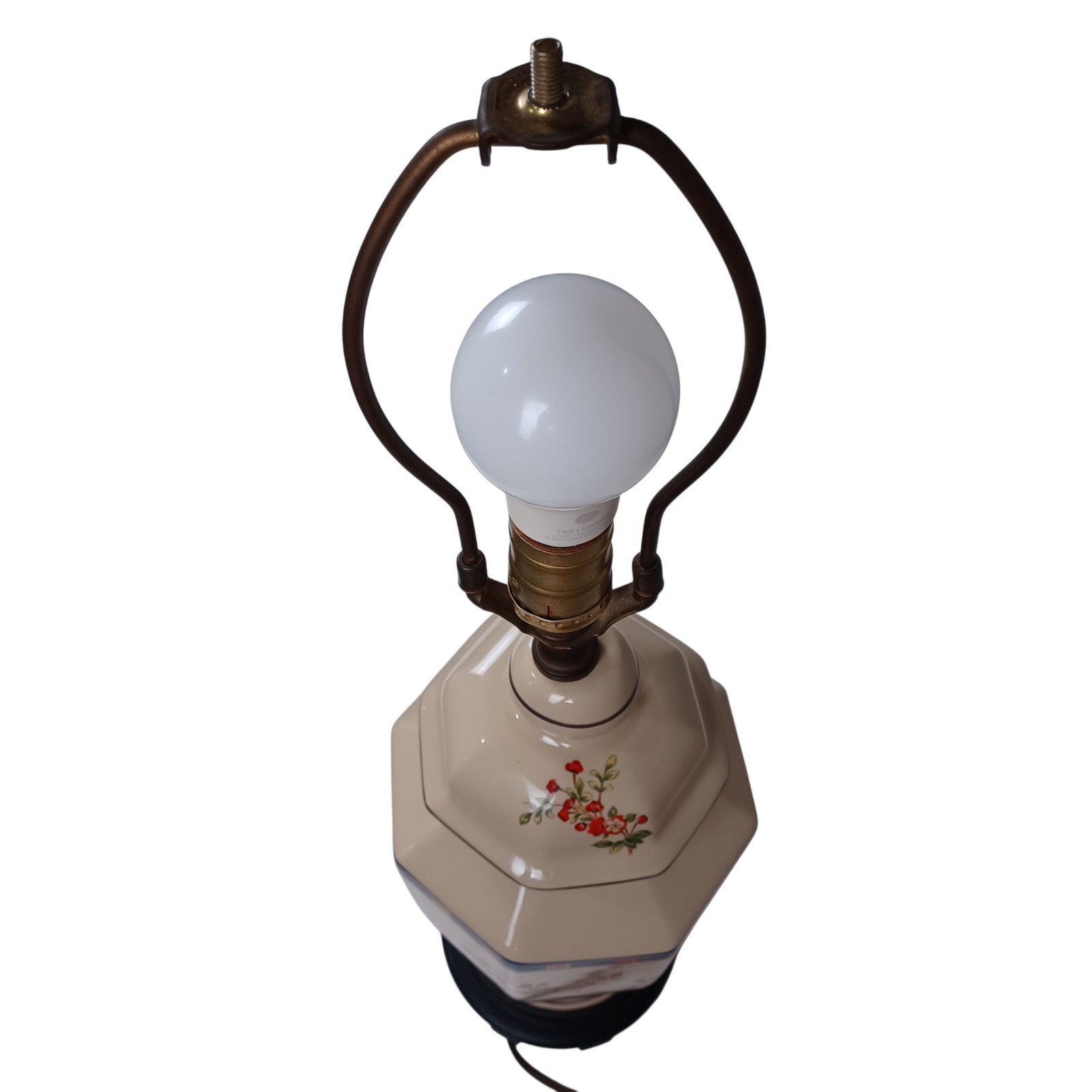 Elegant Vintage Porcelain Ginger Jar Lamp 27" Floral Chinoiserie Table Lamp