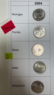 2004 STATE Quarter set of 5 (D Mint) most from mint rolls