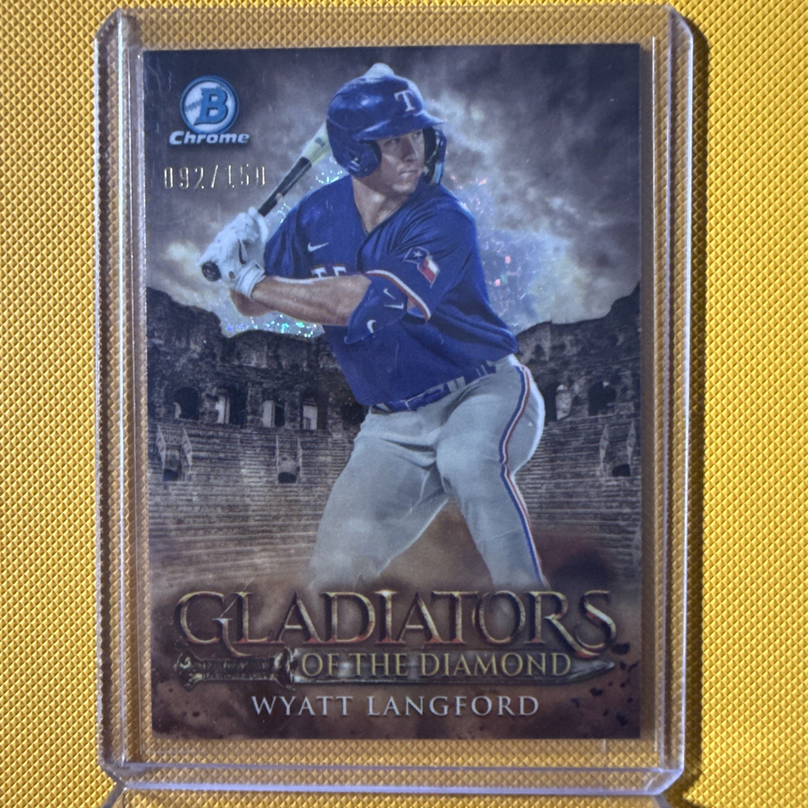 2024 Bowman Chrome Gladiators Of The Diamond Mini Diamond Wyatt Langford RC /150
