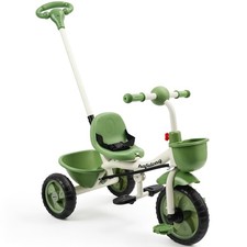 Baby Push Trike Toddler Tricycle Boys Girls Kids Tricycle w/ Push Handle green
