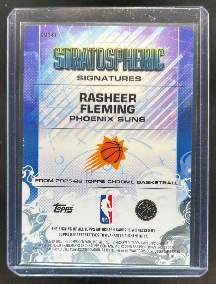 2025-26 Topps Chrome Rasheer Fleming Rookie Stratospheric RC Green