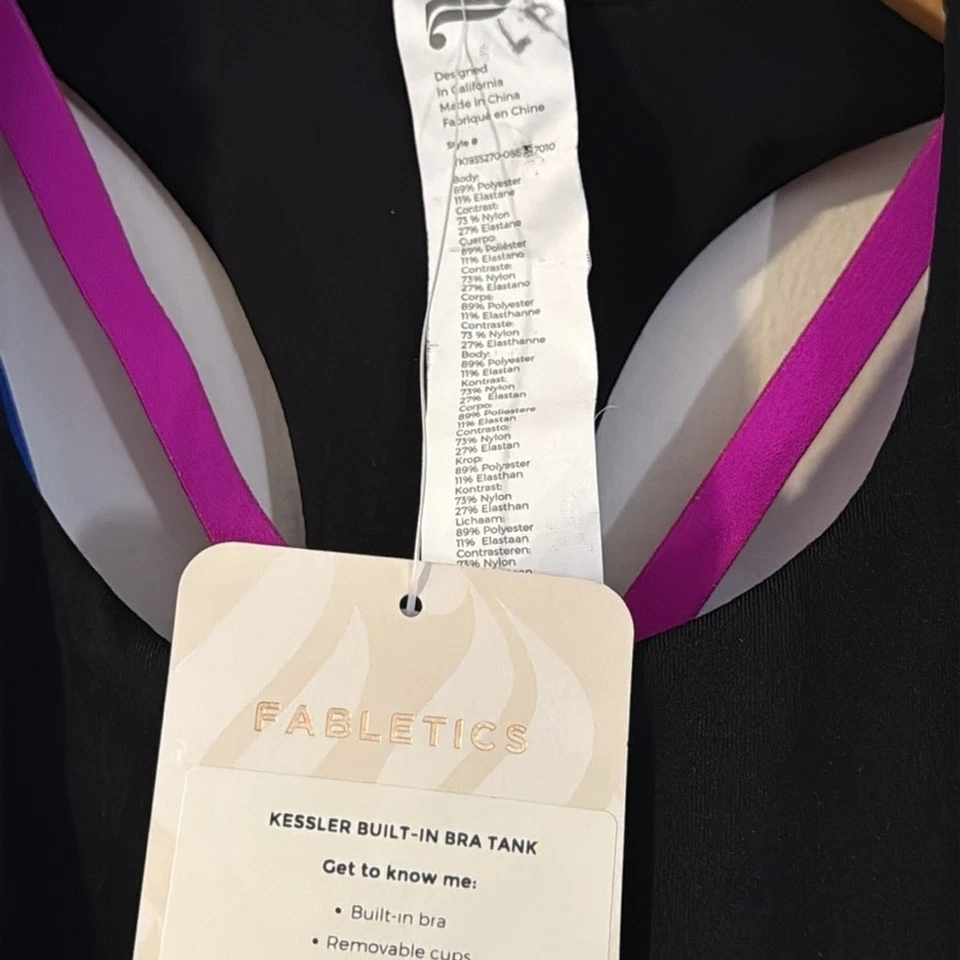 Fabletics Kessler Black Crisscross Tank Top XXS NWT - Image 2 of 4