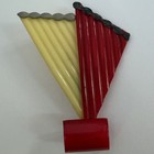 VINTAGE ART DECO GEOMETRIC RED CREAM CELLULOID BROOCH — photo 5